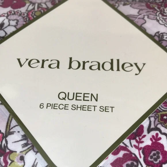 Vera Bradley Pink and Purple Floral Sheet Set - Picture 2 of 9